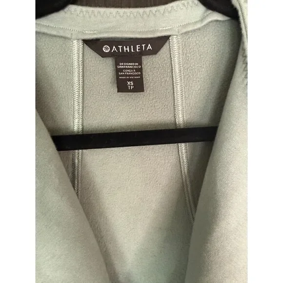 Athleta Women’s Moto Jacket Size XS Grey Green Full Zip Sweatshirt Minimalist - Picture 3 of 4